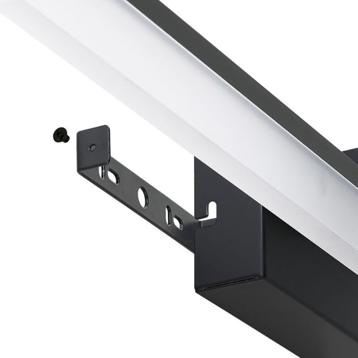 Zwarte moderne badkamer wandlamp aluminium, Michelle, 11W, 3000K LED, IP44