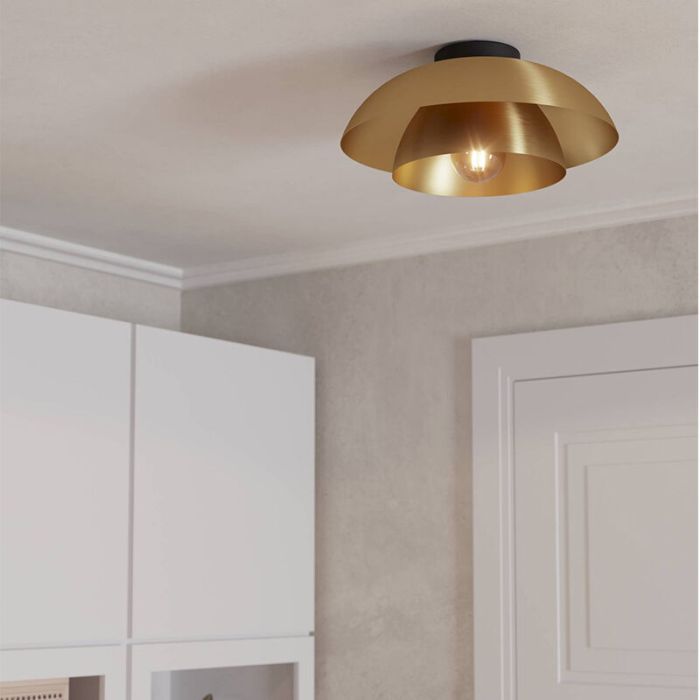 Gouden moderne plafondlamp staal, Chuck