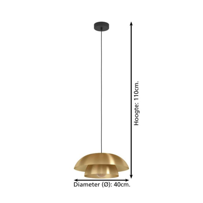 Gouden moderne hanglamp staal, Chuck