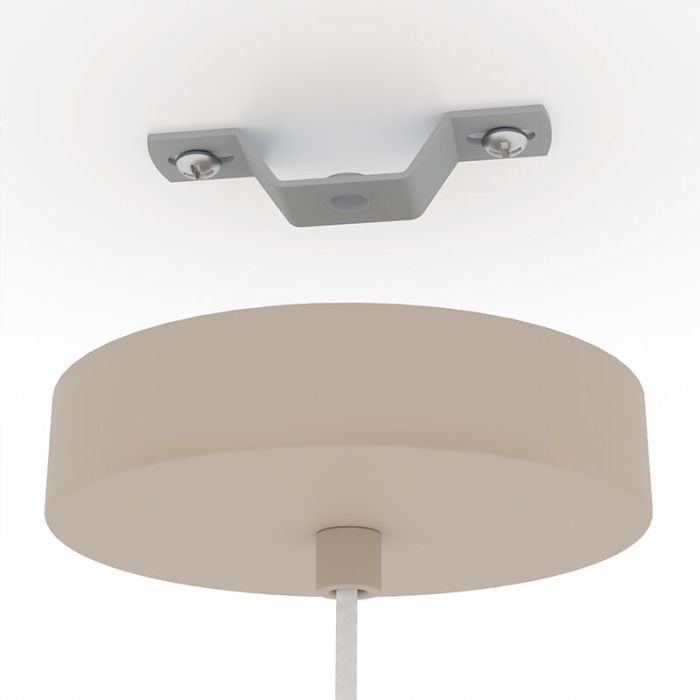 Beige industriële hanglamp aluminium, Safira