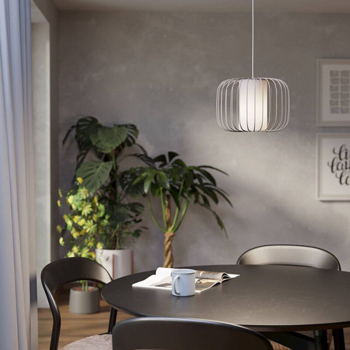 Beige industriële hanglamp aluminium, Safira