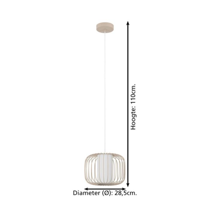 Beige industriële hanglamp aluminium, Safira