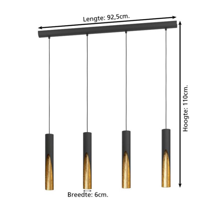 Gouden moderne hanglamp aluminium, Aloysius