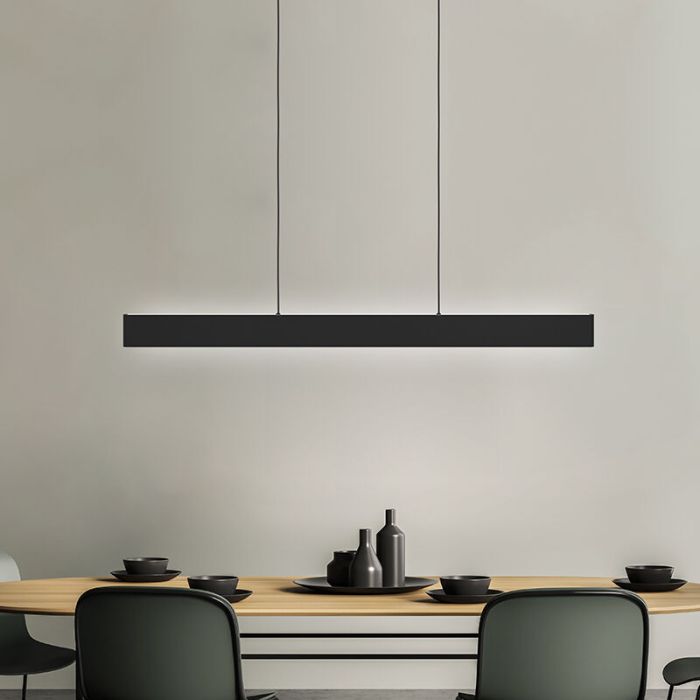 Zwarte moderne smart hanglamp aluminium, Andrew, 19W, warm tot koud wit verstelbare LED