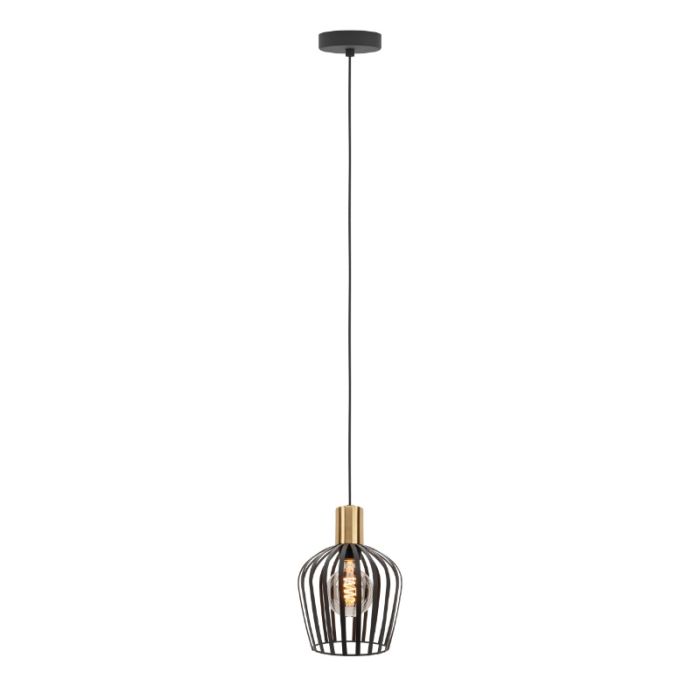 Zwarte industriële hanglamp staal, Insaf
