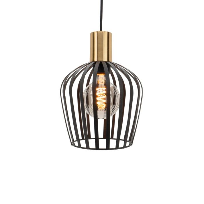 Zwarte industriële hanglamp staal, Insaf