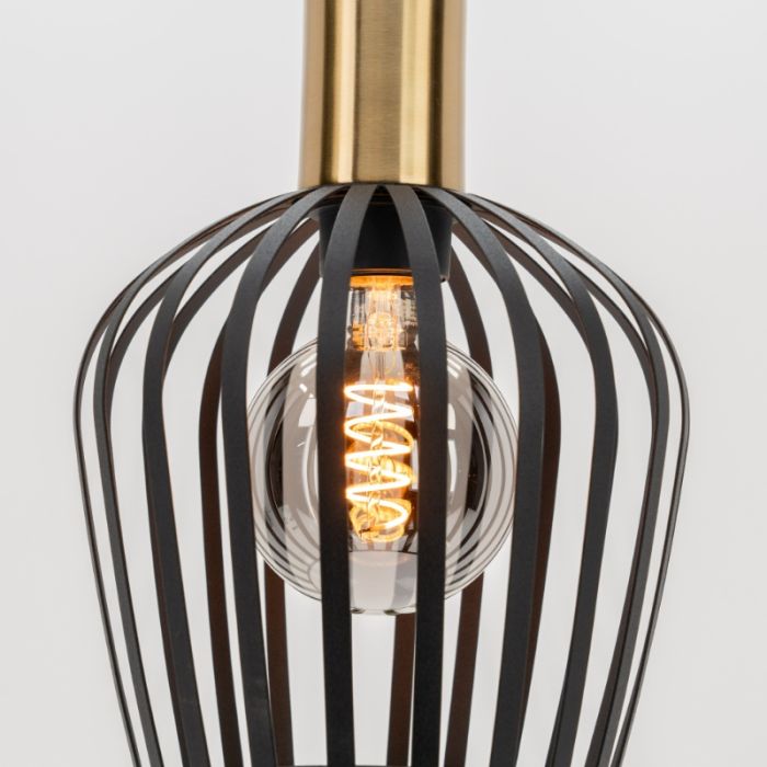 Zwarte industriële hanglamp staal, Insaf