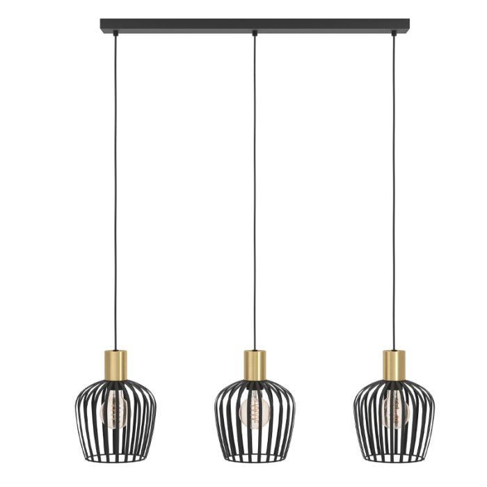 Zwarte industriële hanglamp staal, Insaf