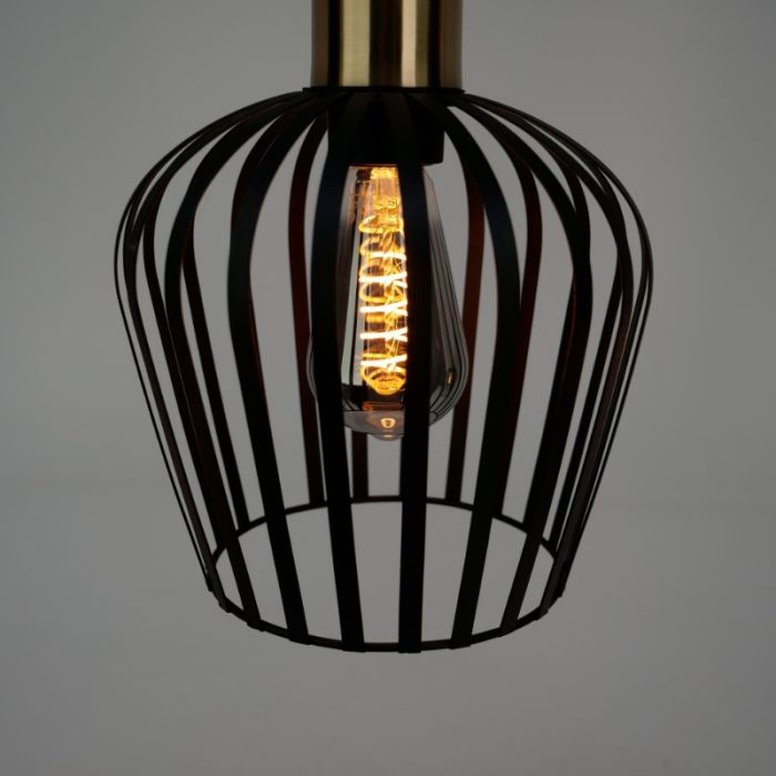Zwarte industriële hanglamp staal, Insaf