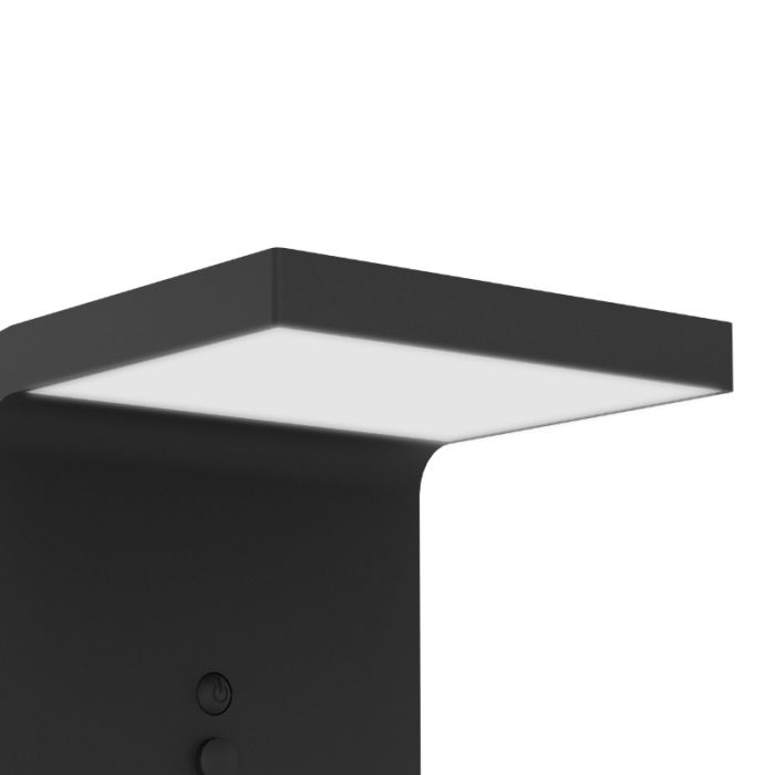 Zwarte buiten wandlamp op zonne-energie kunststof, Huseyin, 6,5W, 4000K LED, IP65