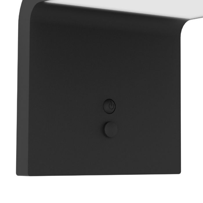 Zwarte buiten wandlamp op zonne-energie kunststof, Huseyin, 6,5W, 4000K LED, IP65