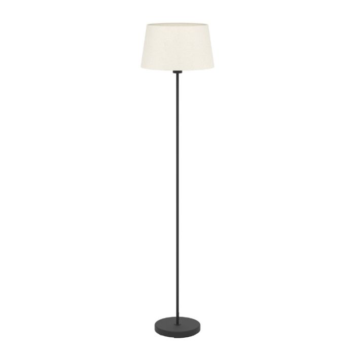 Zwarte moderne vloerlamp stof, Siham, met schakelaar