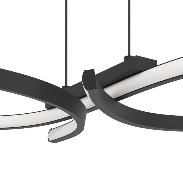 Zwarte moderne hanglamp aluminium, Thekla, 21W, 3000K LED