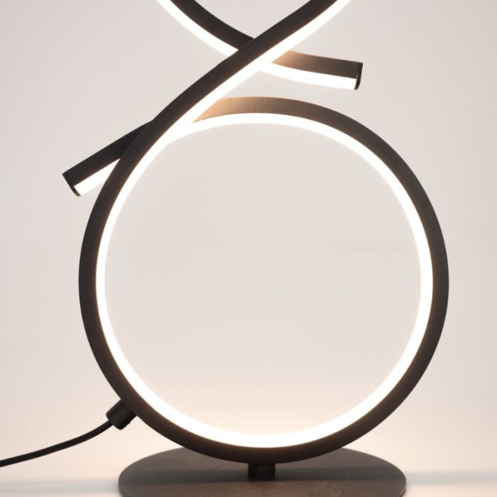 Zwarte moderne tafellamp aluminium, Thekla, 11,4W, 3000K LED, met schakelaar