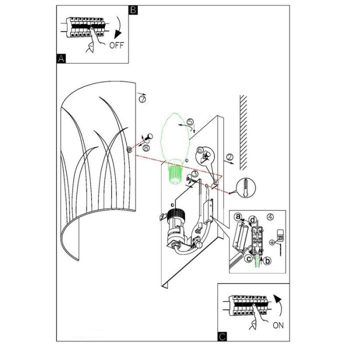 Witte design wandlamp glas, Ilyas