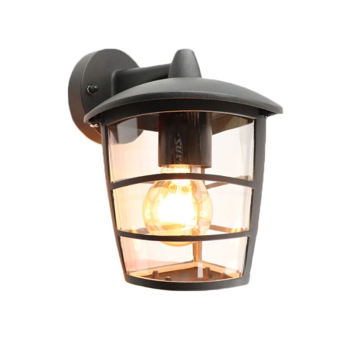 Zwarte moderne buitenlamp kunststof, Inas, IP44