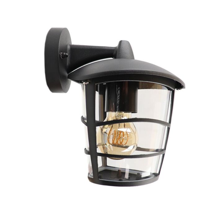 Zwarte moderne buitenlamp kunststof, Inas, IP44