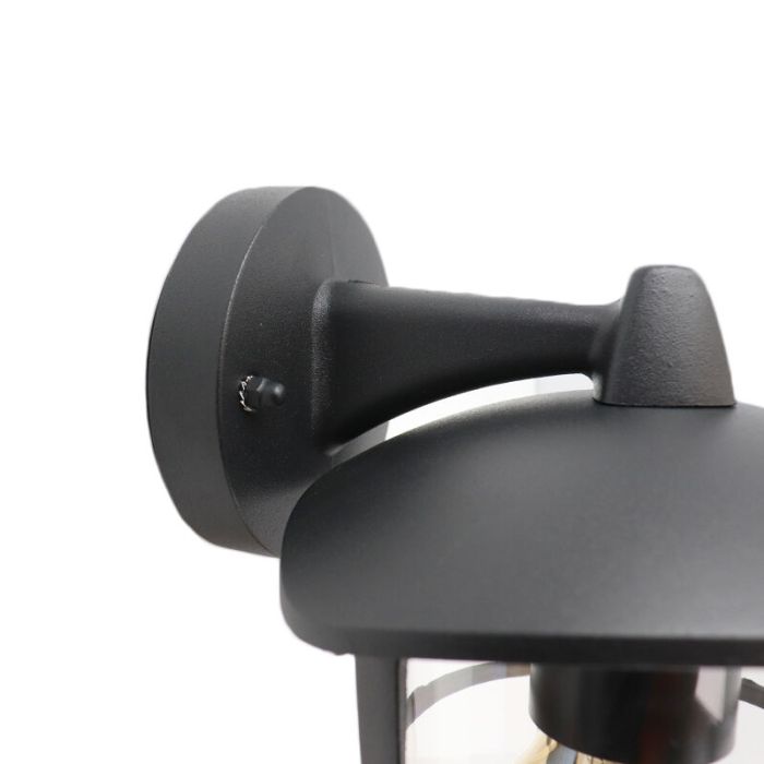 Zwarte moderne buitenlamp kunststof, Inas, IP44