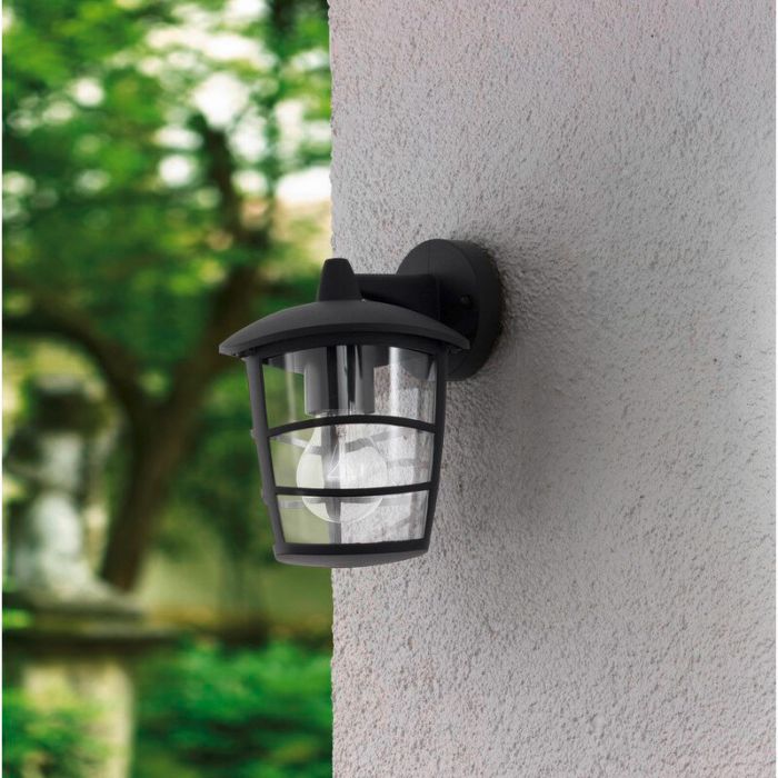 Zwarte moderne buitenlamp kunststof, Inas, IP44
