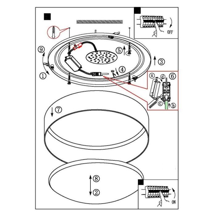 Taupe plafonnière stof, Guido, 24W, 3000K LED