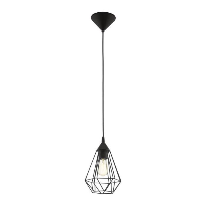 Zwarte industriële hanglamp metaal, Costel