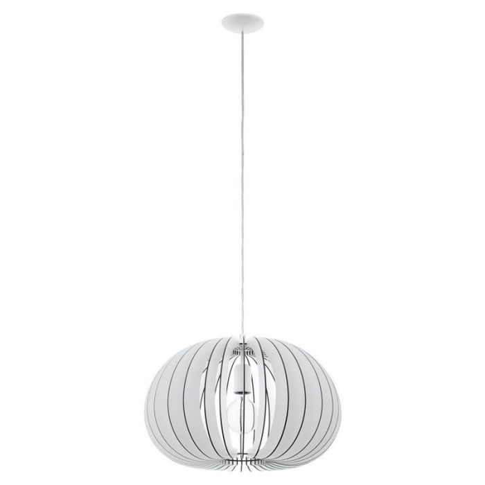 Witte landelijke hanglamp hout, Bergama