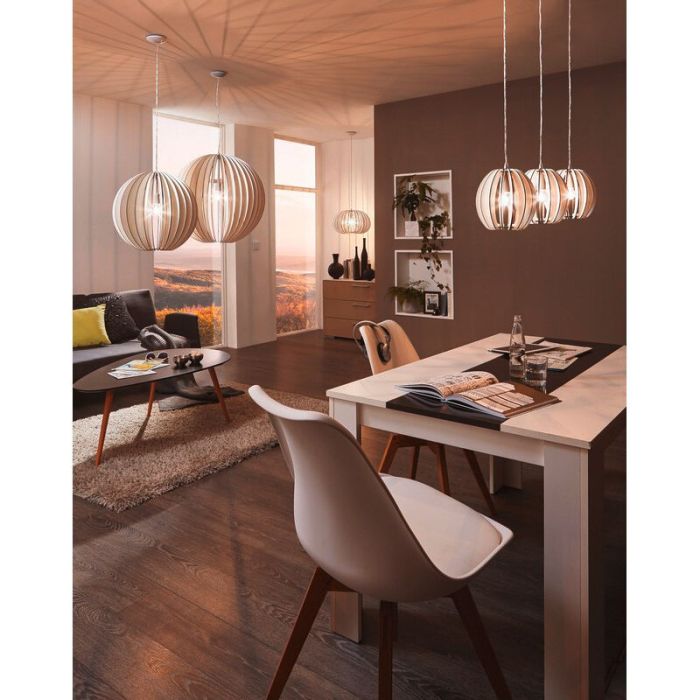 Witte landelijke hanglamp hout, Bergama