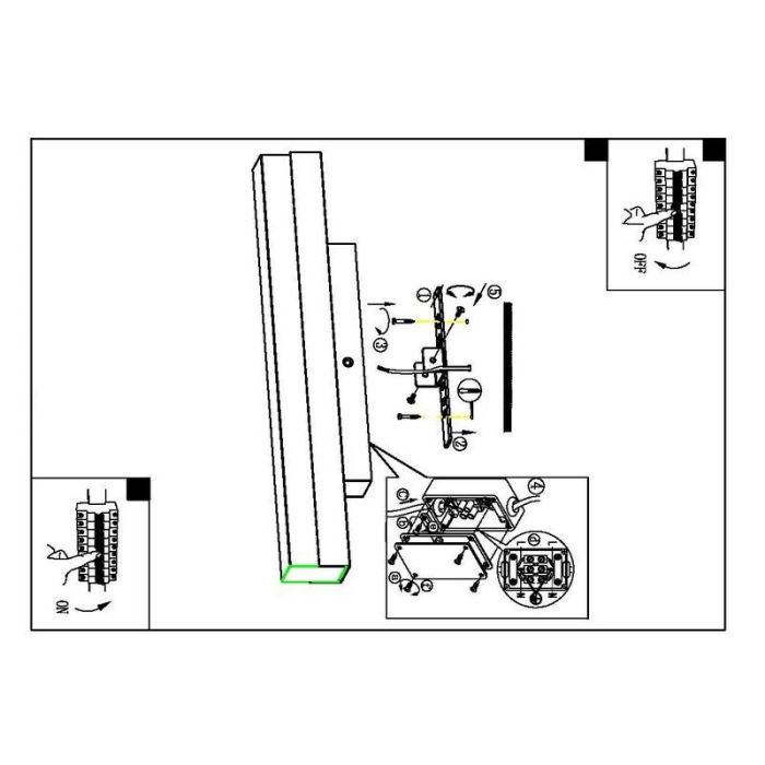 Nikkelen spiegelverlichting kunststof, Zumra, 16W, 4000K LED, IP44