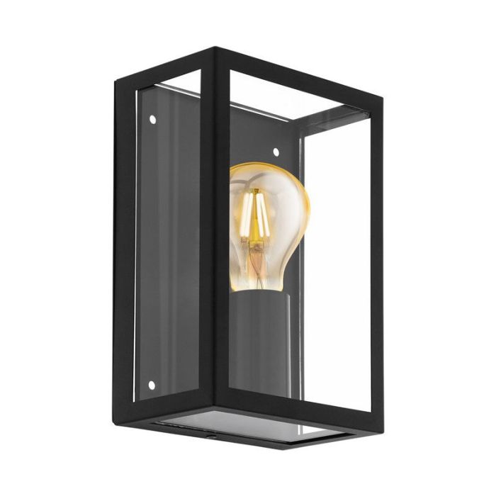 Zwarte industriële buitenlamp staal, Alihan, IP44