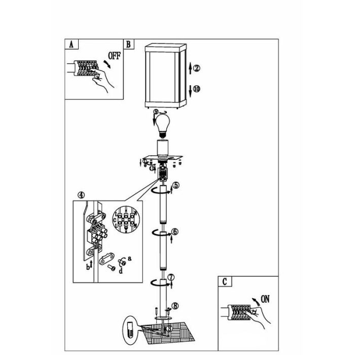 Zwarte industriële buitenlamp staal, Alihan, IP44
