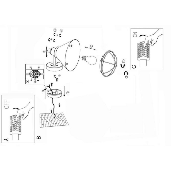 Koperen industriële buitenlamp kunststof, Alje, IP44
