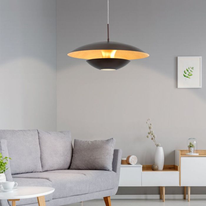 Bruine moderne hanglamp metaal, Ashish