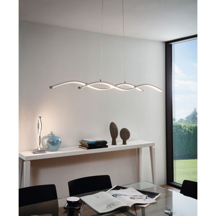 Chromen moderne tafellamp aluminium, Arantxa, 5W, 3000K LED, met schakelaar