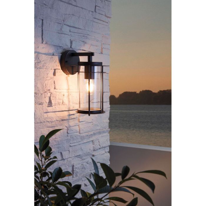 Zwarte buitenlamp glas, Bijou, IP44