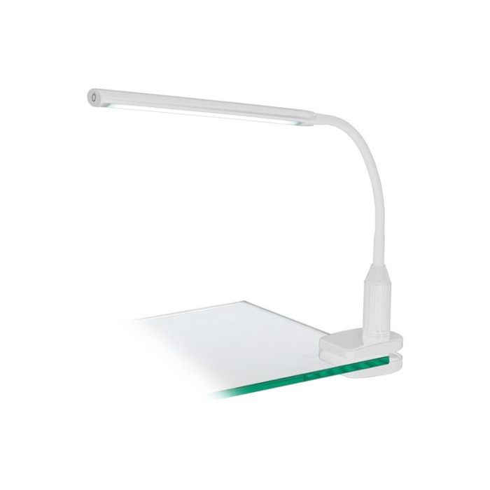 Witte moderne klemlamp kunststof, Brennan, 4W, 4000K LED, met schakelaar