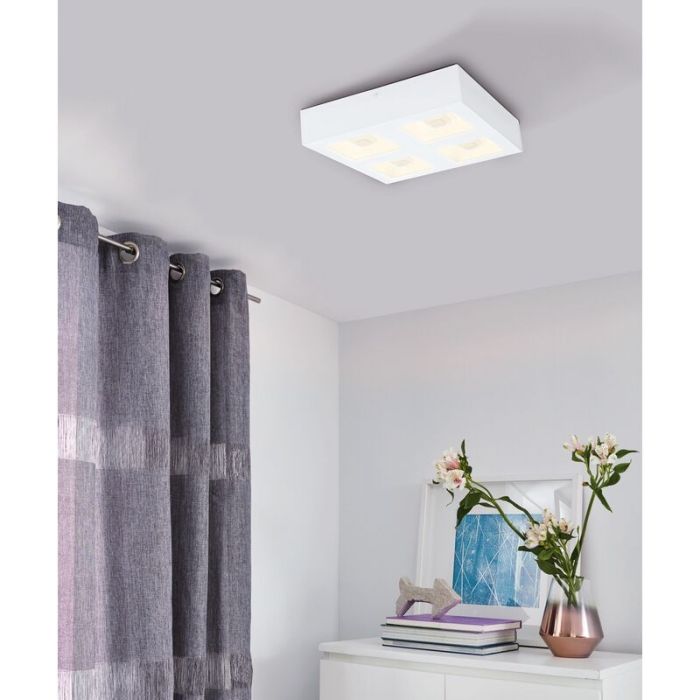 Witte moderne plafonniere, Olger, staal, 6w 3000K (warm wit) LED