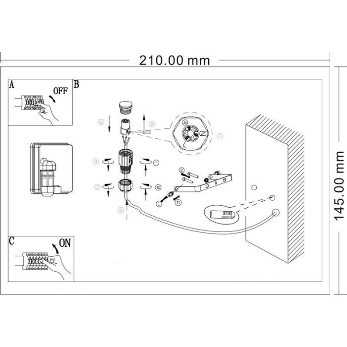 Zwarte buitenlamp aluminium, Joey, IP65