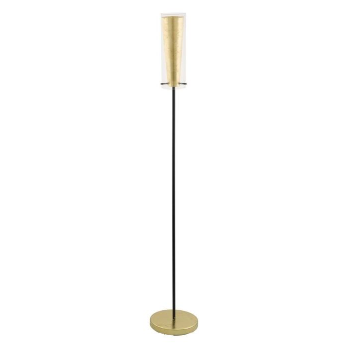 Gouden moderne vloerlamp staal, Barceno, met schakelaar