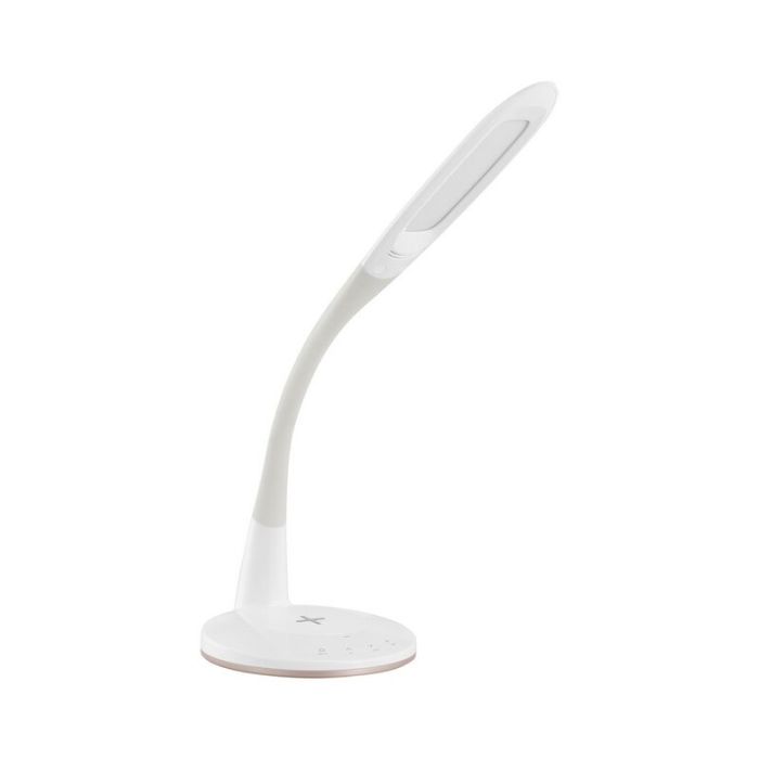 Witte tafellamp Yannis, kunststof, met verstelbare lichtkleur