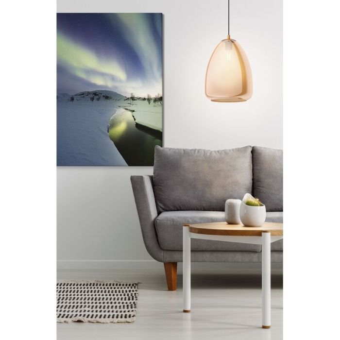 Amberkleurige design hanglamp glas, Fredericus