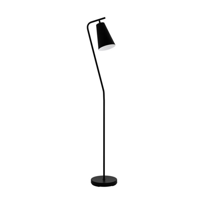 Zwarte retro vloerlamp, Silvio, staal