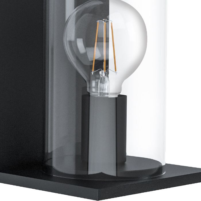 Zwarte moderne buitenlamp, Laszlo, staal, IP54