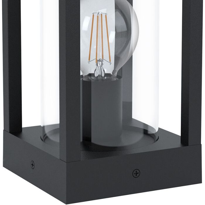 Zwarte moderne buitenlamp, Laszlo, aluminium, IP54