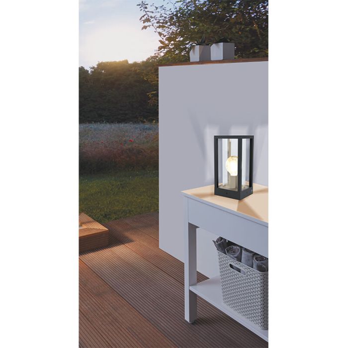 Zwarte moderne buitenlamp, Laszlo, aluminium, IP54