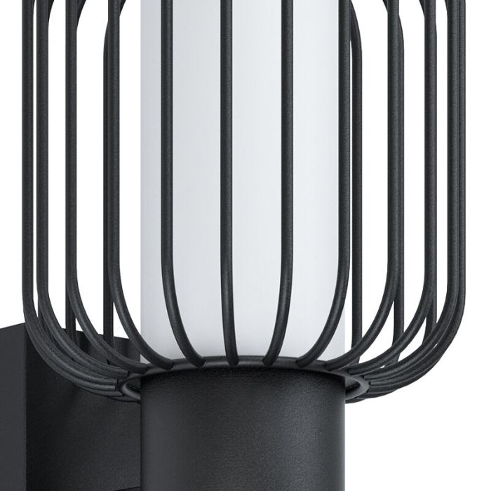 Zwarte moderne buitenlamp, Latife, staal, IP44