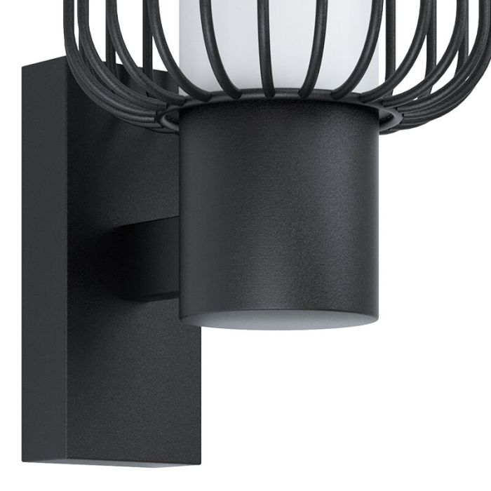 Zwarte moderne buitenlamp, Latife, staal, IP44