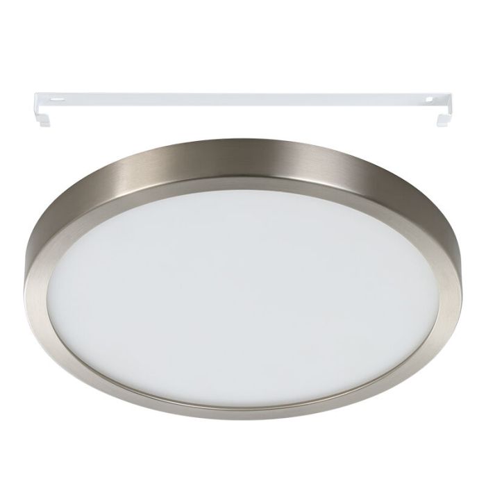 Nikkelen smart plafondlamp kunststof, Geraldo, 19,5W, warm tot koud wit verstelbare LED, IP44
