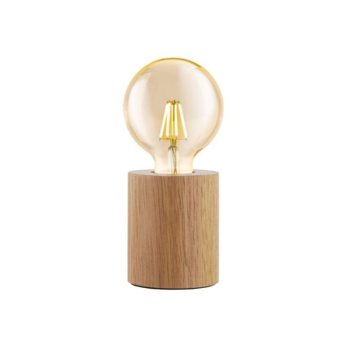 Bruine landelijke tafellamp, Yannic, hout