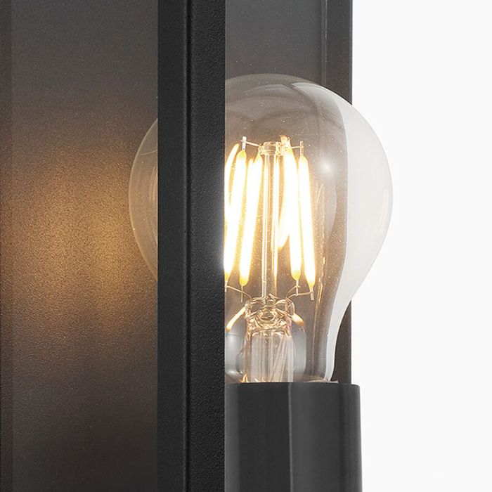 Zwarte moderne badkamer wandlamp glas, Amadou, IP44