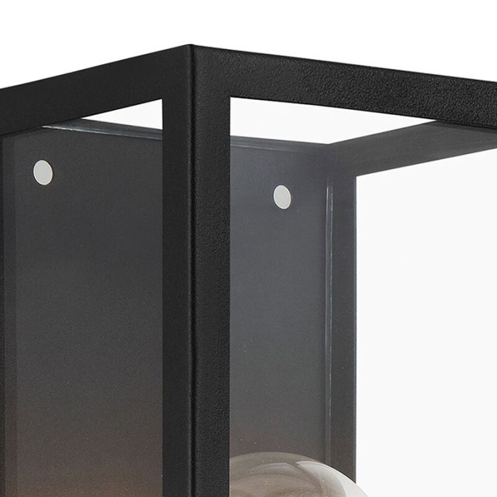 Zwarte moderne badkamer wandlamp glas, Amadou, IP44